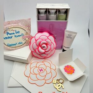Chanel chance hand cream set with CC Charms, Mother's day camellia pink